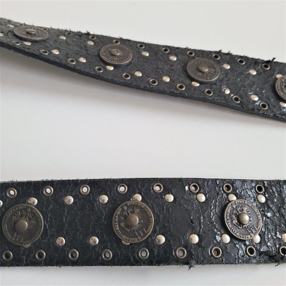 Berge dark green leather belt made in Italy. - Picture 3 of 9